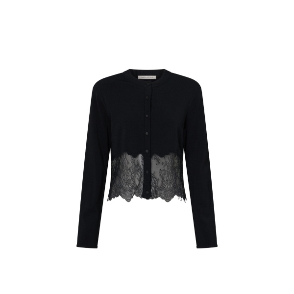 Camilla and Marc Cayana Lace Cardigan in Black | Knitwear | Luxury Shoes 