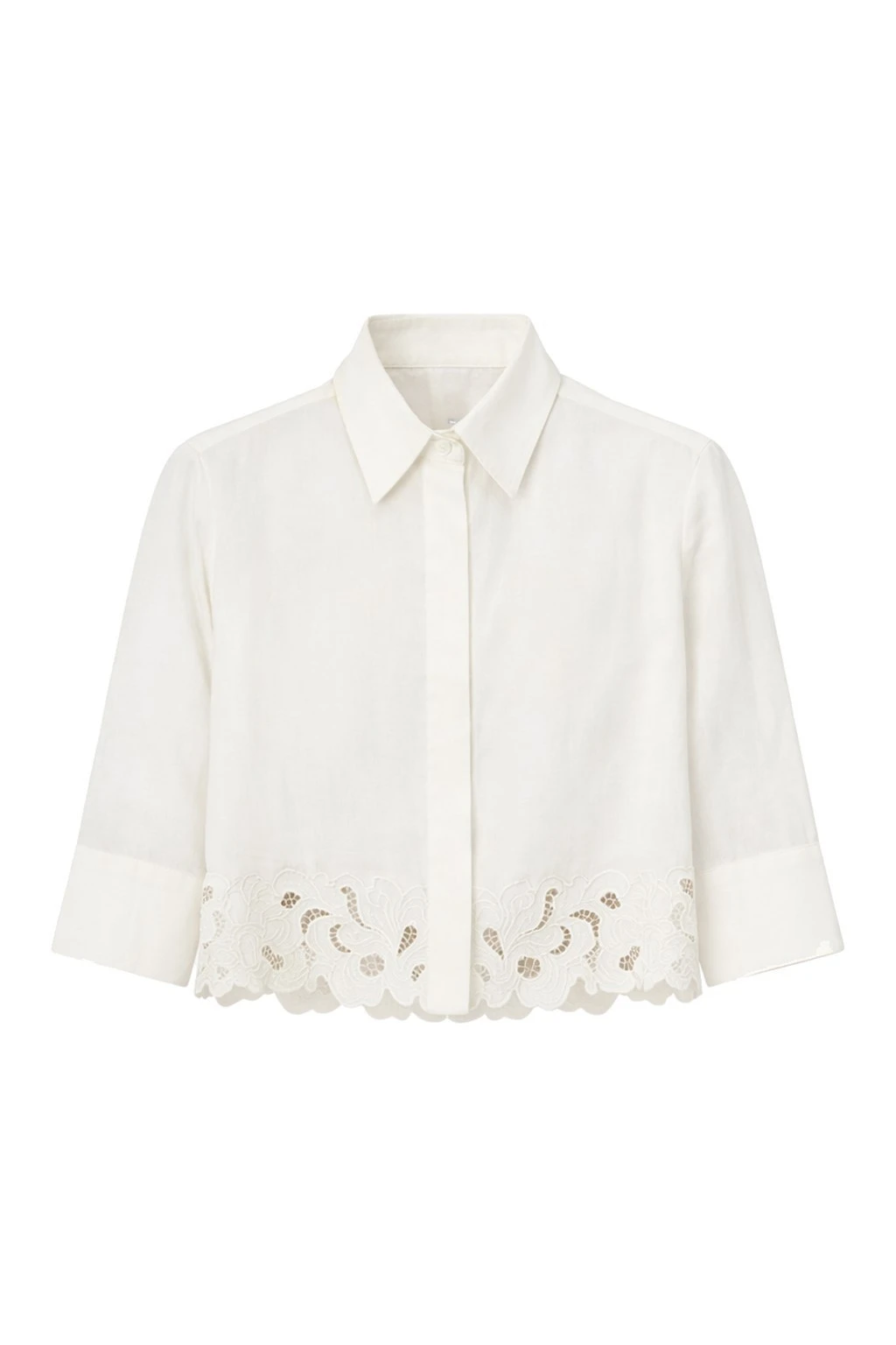 Camilla-and-Marc-Chara-Embroidered-Cropped-Shirt-in-Cream Camilla and Marc Chara Embroidered Cropped Shirt in Cream | Tops | Luxury Shoes