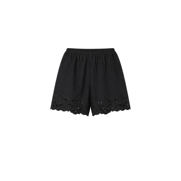 Camilla and Marc Chara Embroidered Short in Black | Shorts | Luxury Shoes 