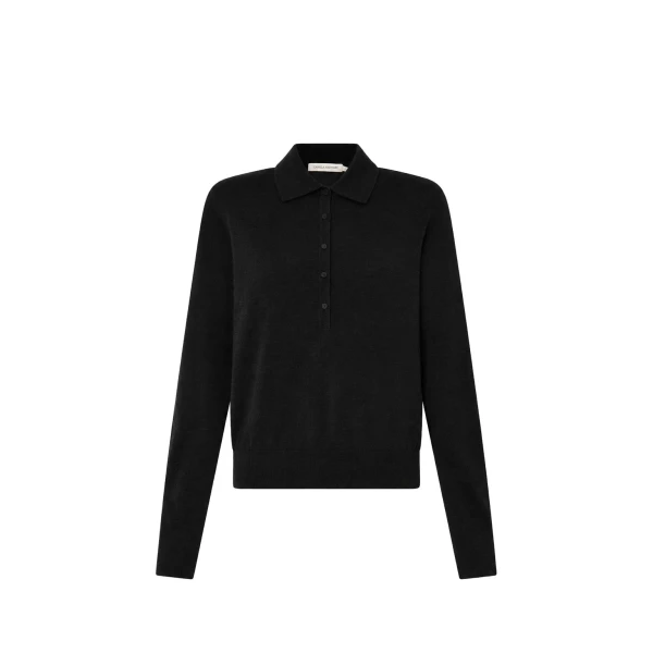 Chime Knit Long Sleeve Top in Black