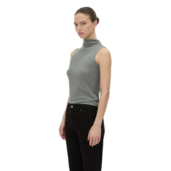 Camilla and Marc Dakota Sleeveless High Neck Top in Grey Marle