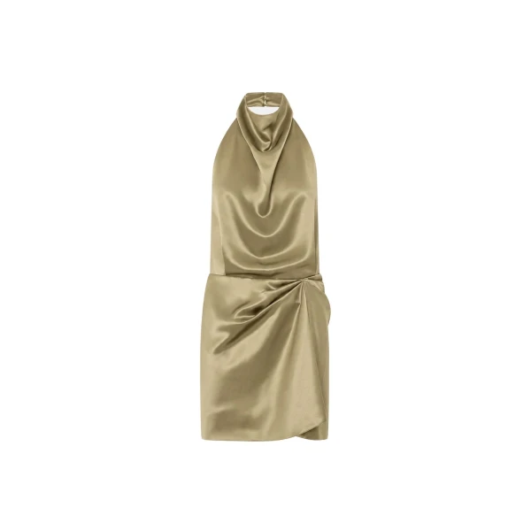 Delara Mini Dress in Moss Green