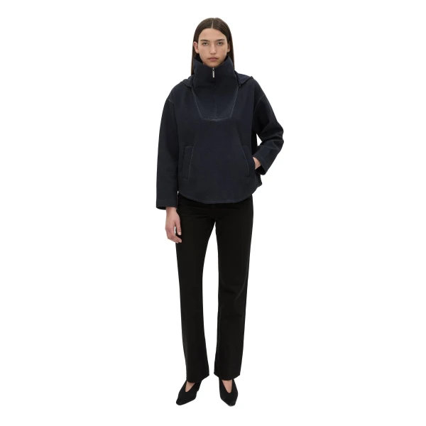 Camilla and Marc Eira Heavy Jersey Hooded Pullover in Navy