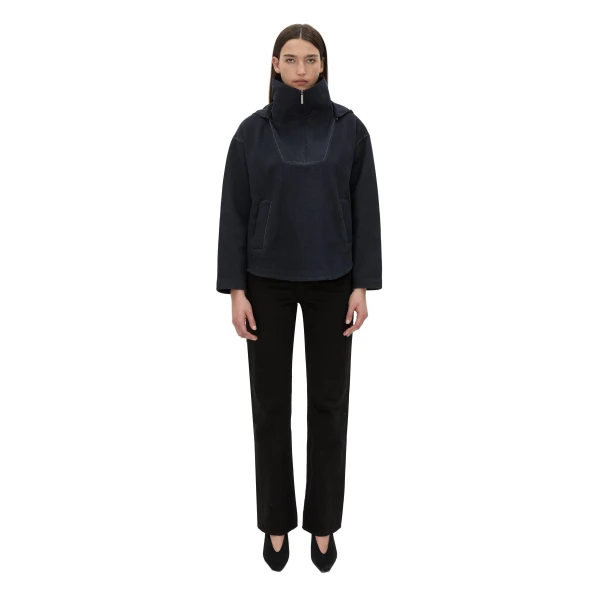 Camilla and Marc Eira Heavy Jersey Hooded Pullover in Navy