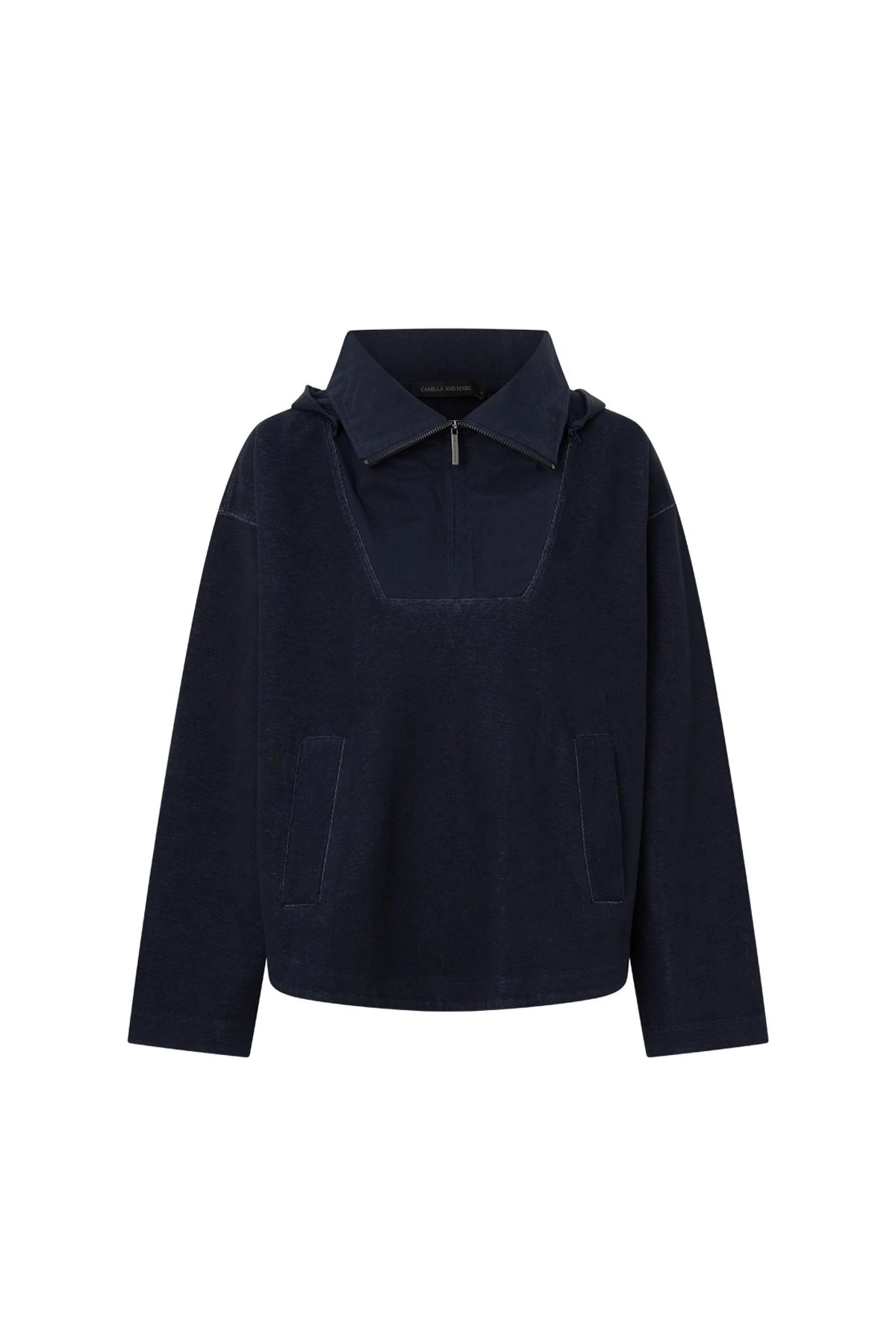 Camilla-and-Marc-Eira-Heavy-Jersey-Hooded-Pullover-in-Navy Camilla and Marc Eira Heavy Jersey Hooded Pullover in Navy | Hoodies | Luxury Shoes