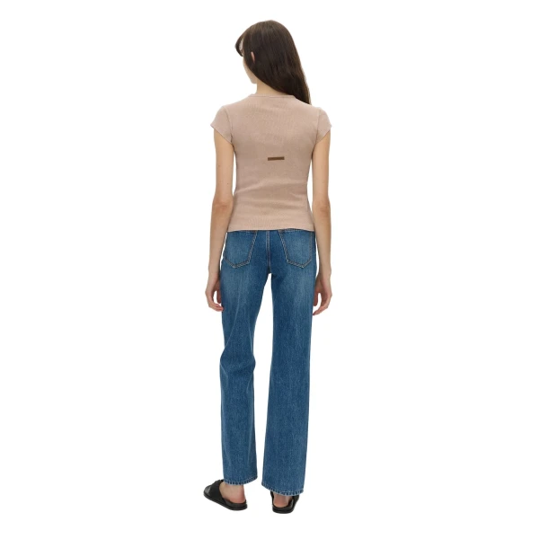 Camilla and Marc Elara Rib Logo Tee in Rosewood