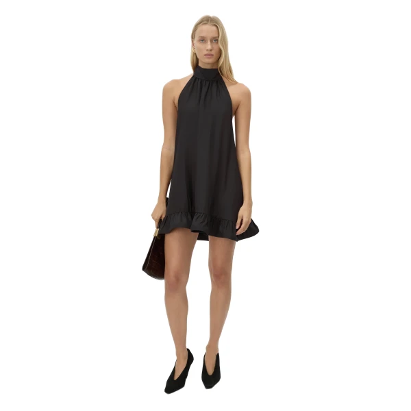 Camilla and Marc Elsen Halter Mini Dress in Black