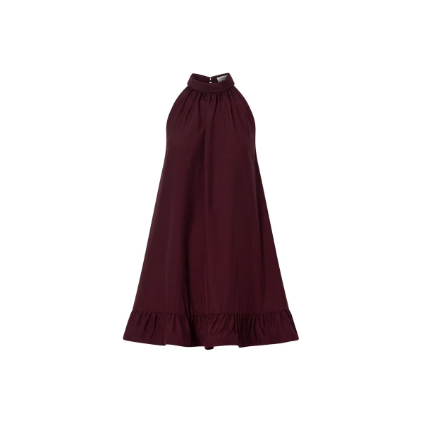 Elsen Halter Mini Dress in Burgundy