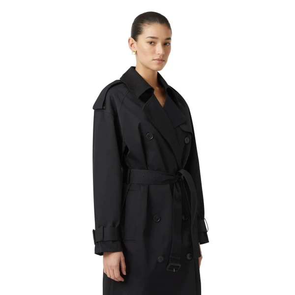 Camilla and Marc Evans Classic Knee Length Trench in Black