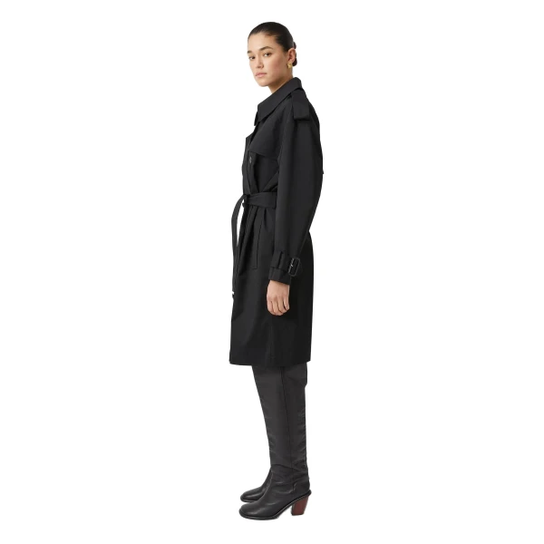 Camilla and Marc Evans Classic Knee Length Trench in Black