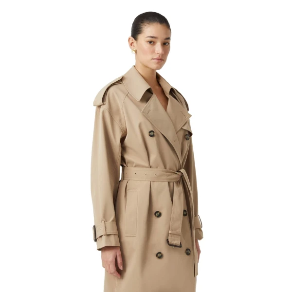Camilla and Marc Evans Classic Knee Length Trench in Sand