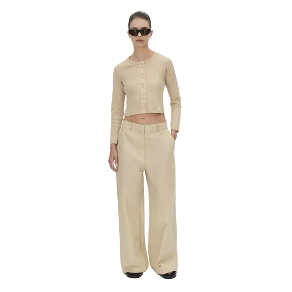 Camilla and Marc Florent Man Style Pant in Latte