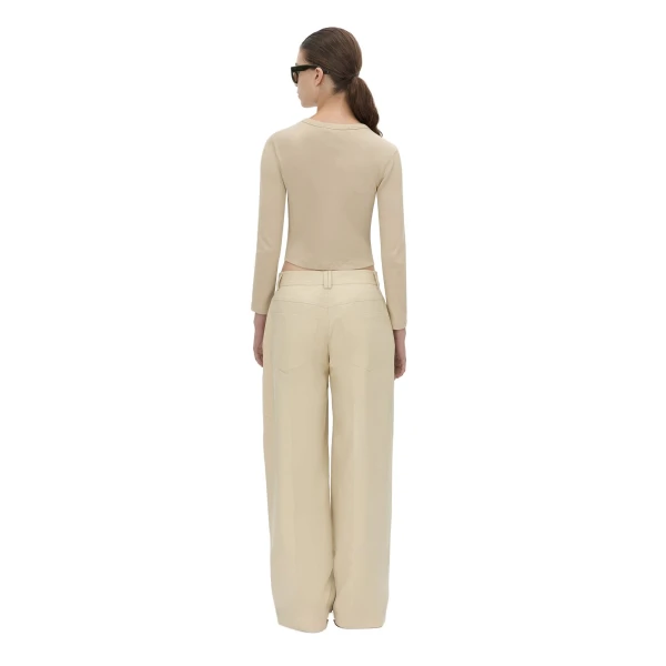 Camilla and Marc Florent Man Style Pant in Latte