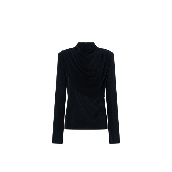 Katerina Long Sleeve Top in Black
