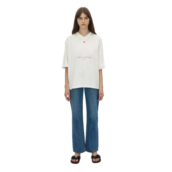Camilla and Marc Larissa Logo Tee in Soft White