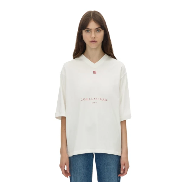 Camilla and Marc Larissa Logo Tee in Soft White