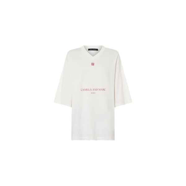 Camilla and Marc Larissa Logo Tee in Soft White | Tops | Luxury Shoes 