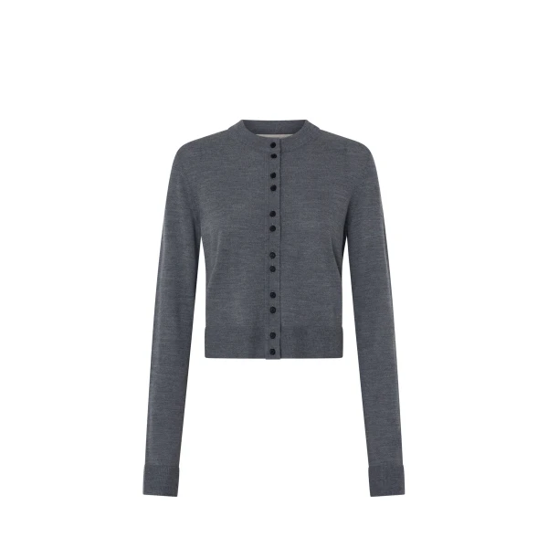 Leona Knit Cardigan in Charcoal Marle