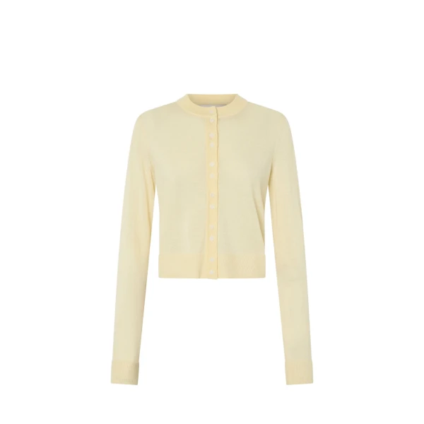 Leona Knit Cardigan in Soft Lemon