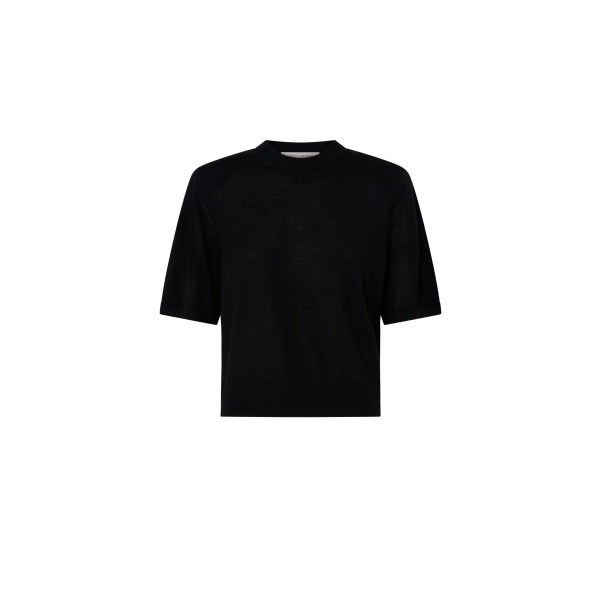 Camilla and Marc Leona Knit T-Shirt in Black | Knitwear | Luxury Shoes 
