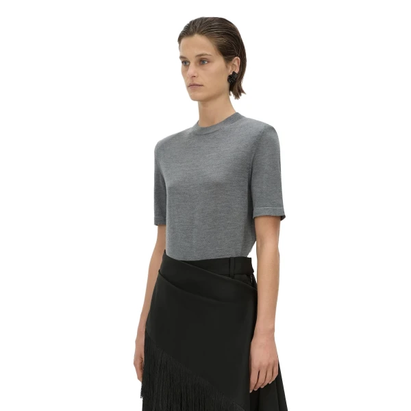 Camilla and Marc Leona Knit T-Shirt in Charcoal Marle