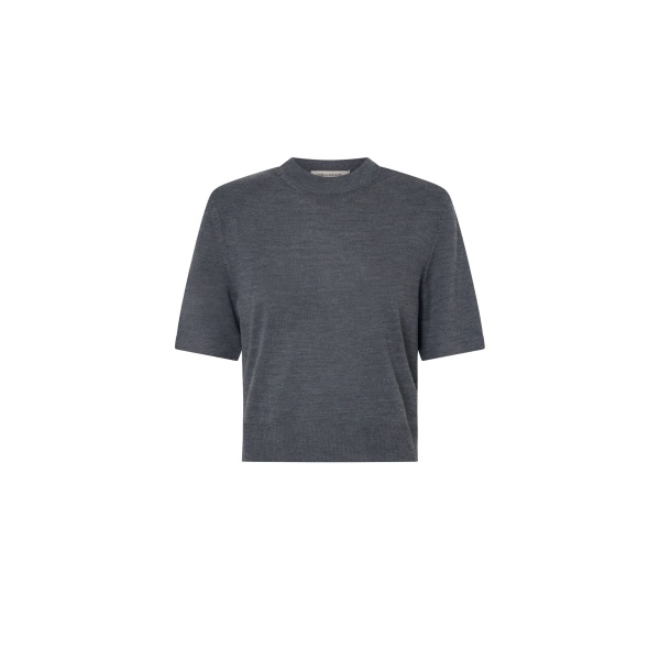 Camilla and Marc Leona Knit T-Shirt in Charcoal Marle | Knitwear | Luxury Shoes 