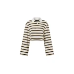 Camilla and Marc Liat Stripe Crop Polo Top in Soft White Stripe | Tops | Luxury Shoes 