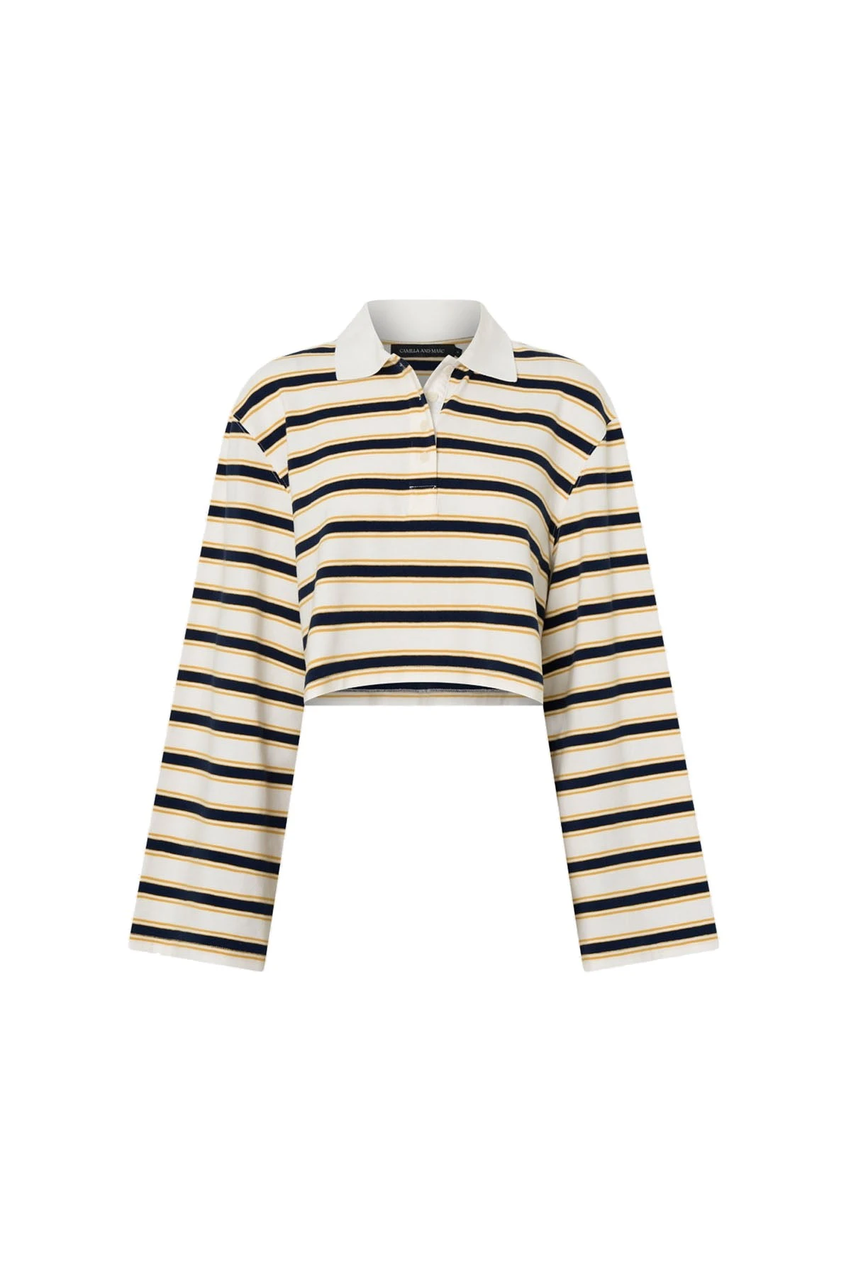 Camilla-and-Marc-Liat-Stripe-Crop-Polo-Top-in-Soft-White-Stripe Camilla and Marc Liat Stripe Crop Polo Top in Soft White Stripe | Tops | Luxury Shoes