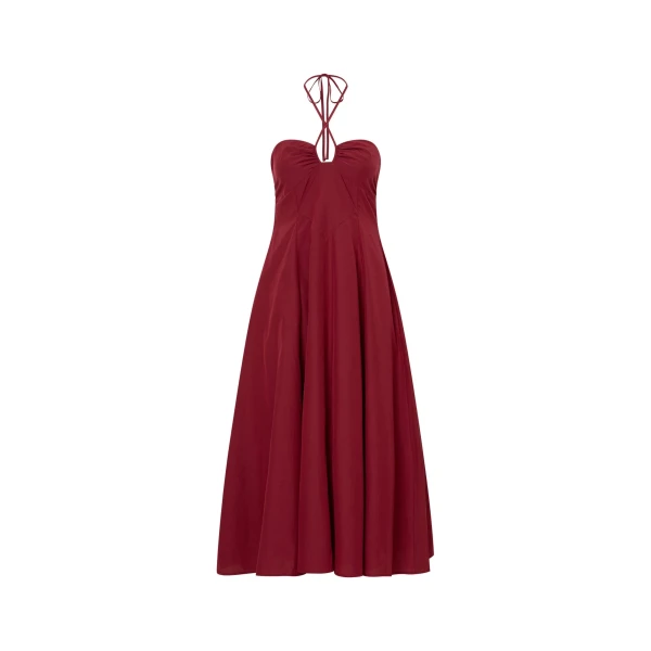 Lira Midi Dress in Raspberry