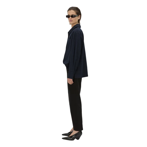 Camilla and Marc Lourdes Check Half Placket Shirt in Navy