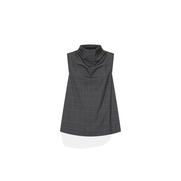 Camilla and Marc Lourdes Check Shell Top in Grey | Tops | Luxury Shoes 