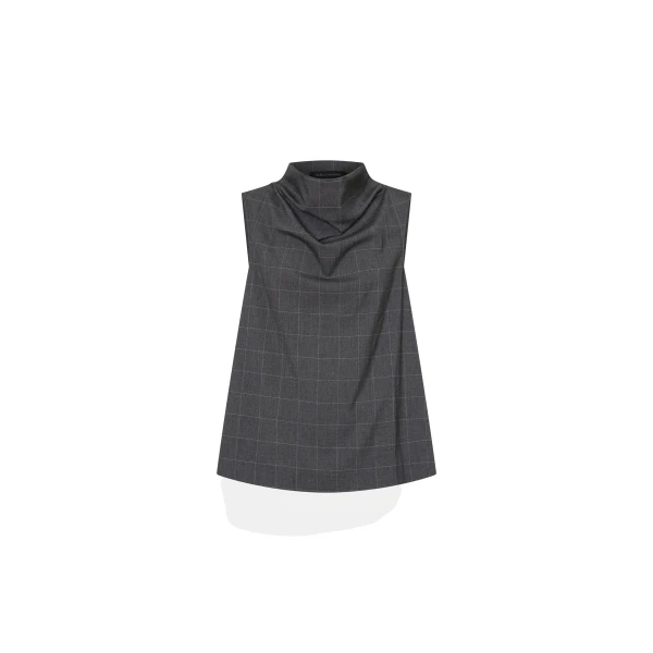 Camilla and Marc Lourdes Check Shell Top in Grey | Tops | Luxury Shoes 