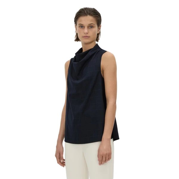 Camilla and Marc Lourdes Check Shell Top in Navy