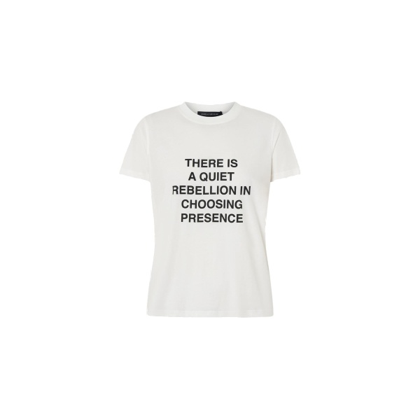 Camilla and Marc Lucinda Fitted Graphic Tee in Soft White and Black | Tops | Luxury Shoes 