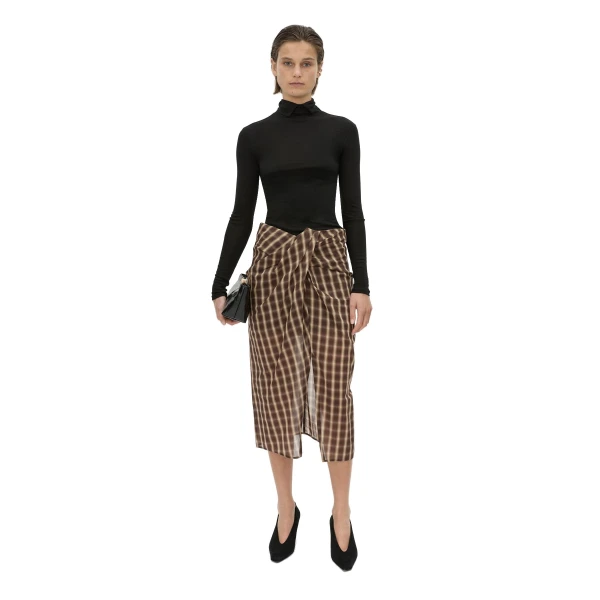 Camilla and Marc Mannix Midi Skirt in Chocolate Check