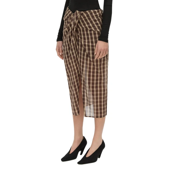 Camilla and Marc Mannix Midi Skirt in Chocolate Check