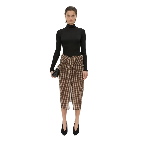 Camilla and Marc Mannix Midi Skirt in Chocolate Check