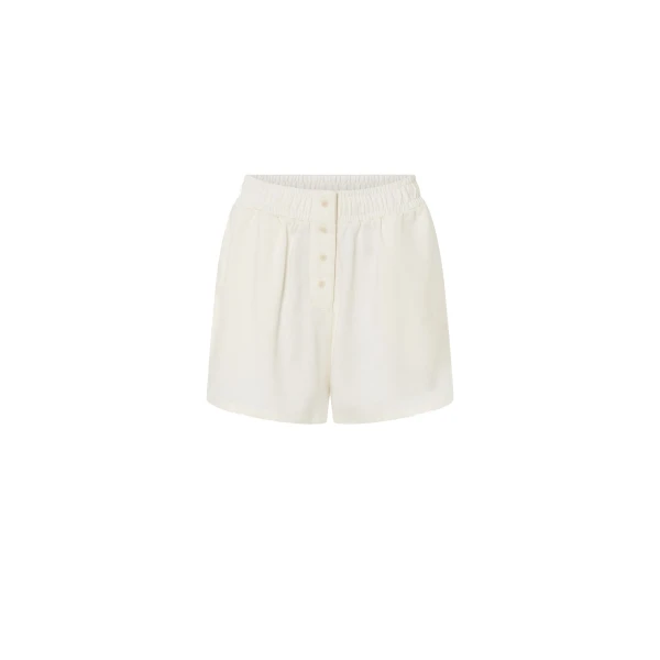Maris Button Front Mini Short in Soft White