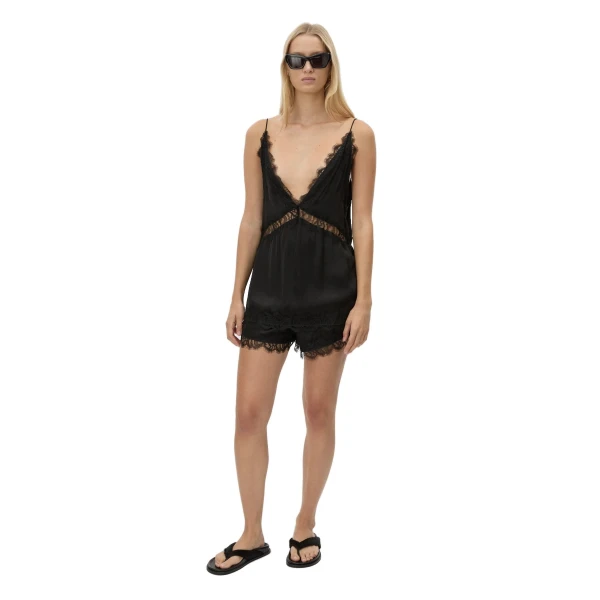 Camilla and Marc Mirage Lace Trim Top in Black