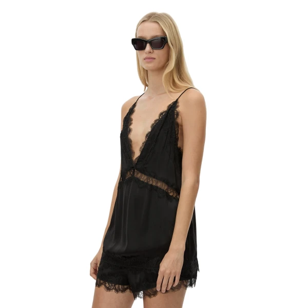 Camilla and Marc Mirage Lace Trim Top in Black