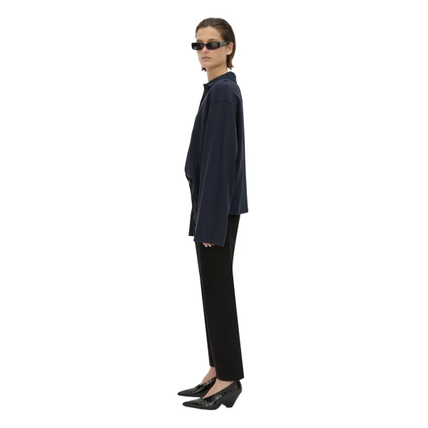 Camilla and Marc Moreno Long Sleeve Polo Top in Navy