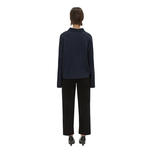 Camilla and Marc Moreno Long Sleeve Polo Top in Navy