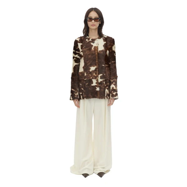 Camilla and Marc Myna Printed Jacket in Chocolate Multi