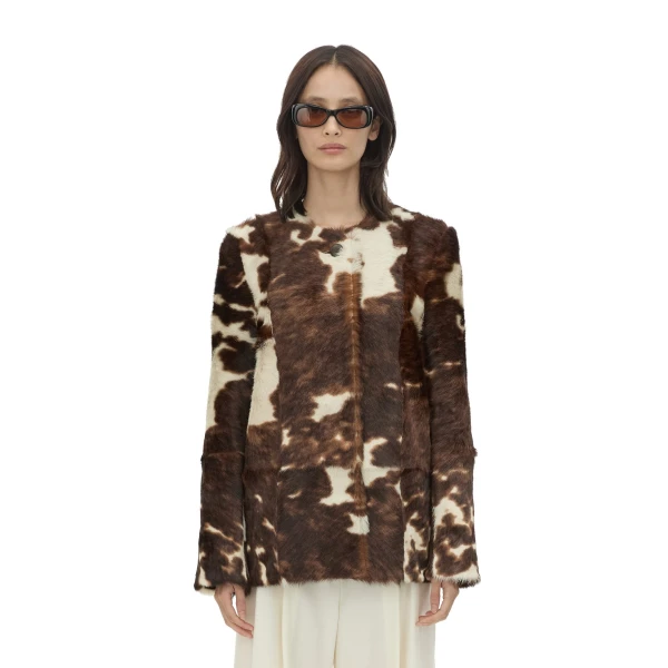 Camilla and Marc Myna Printed Jacket in Chocolate Multi