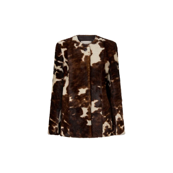 Myna Printed Jacket in Chocolate Multi