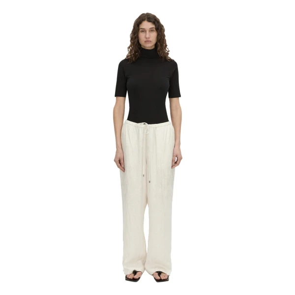 Camilla and Marc Naidee Satin Relaxed Pant in Ivory