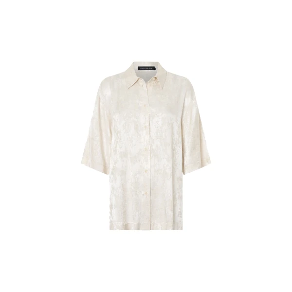 Camilla and Marc Naidee Satin Shirt in Ivory | Tops | Luxury Shoes 