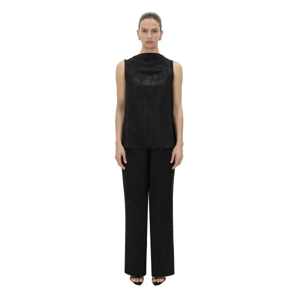 Camilla and Marc Naidee Satin Sleeveless Top in Black