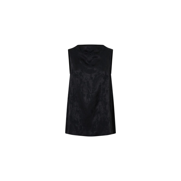 Camilla and Marc Naidee Satin Sleeveless Top in Black | Tops | Luxury Shoes 