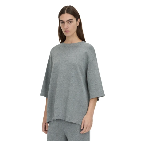 Camilla and Marc Onyi Oversized Knit Tee in Grey Marle